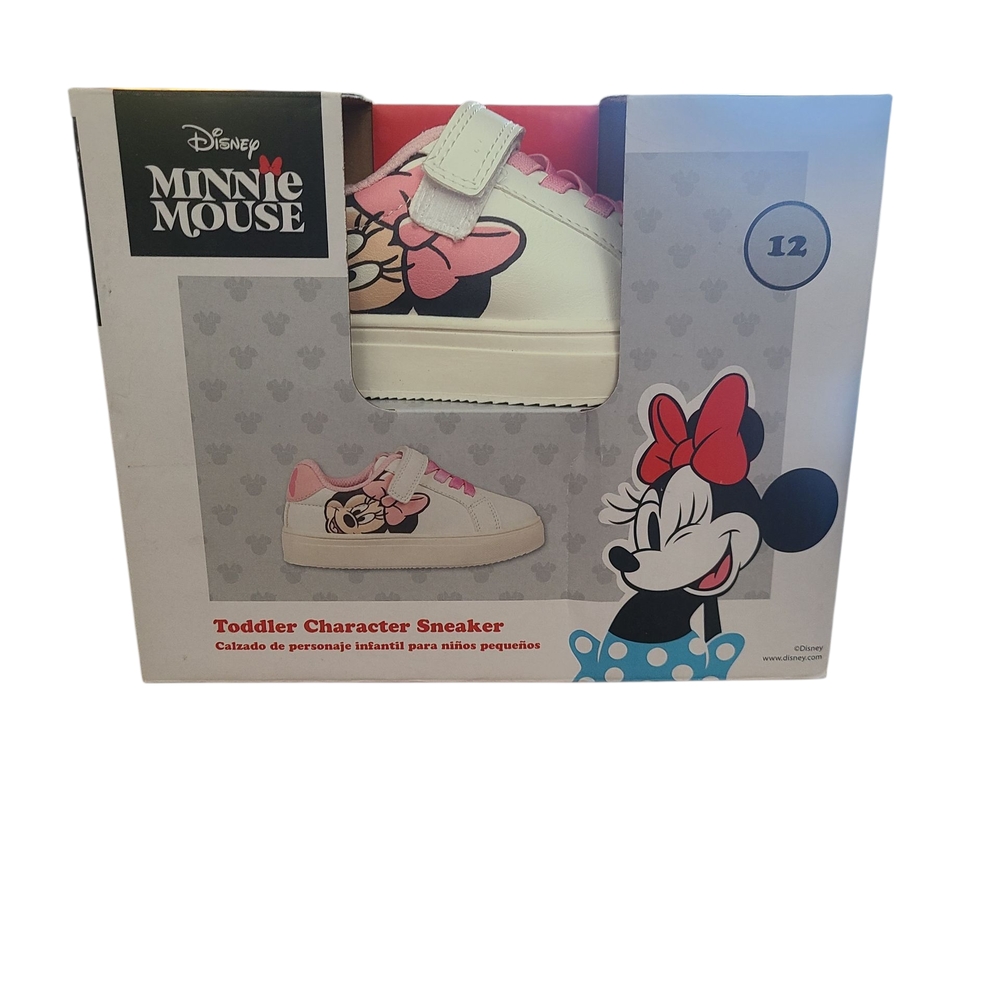 NWT Disney Toddler Shoes Minnie Mouse Pink and White Size 12